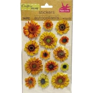 Crafters Square 14pc Sunflowers Pop-Up Stickers